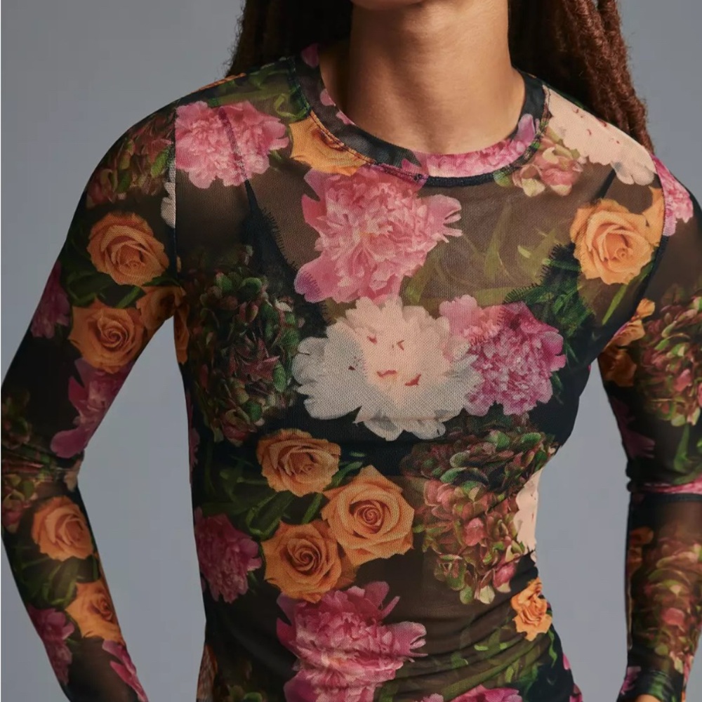 Anthropologie Kona Sheer Mock Neck